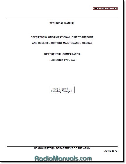 Tektronix 3A7 Manual